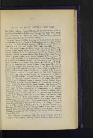 Ordinary General Meeting: The Political Organisation of the Empire. By F. P. Labilliere, Esq.