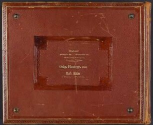 Fotoalbum "Erinnerung an die sächsische Schweiz" : Fotoalbum "Erinnerung an die sächsische Schweiz". Ledereinband mit Goldprägung und Goldschnitt; 27,5 x 34 x 6 cm (ab 1879; R. Halm, Buchbinderei von Witwe Uhlig in Königstein). Dresden: SLUB/DF 2018.D.132