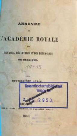Annuaire. 14. 1848