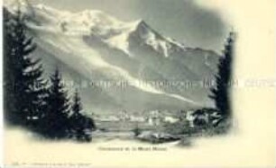 Ansicht von Chamonix und Mont Blanc