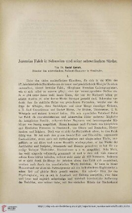 Jeremias Falck in Schweden und seine schwedischen Stiche