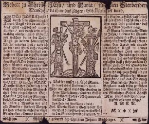 Grafik "Gebett zu Christe Jesu" (Sterbegebet)
