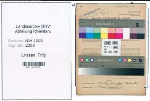 Entnazifizierung Fritz Linssen , geb. 21.02.1896 (Werkmeister)