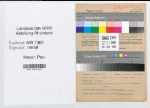 Entnazifizierung Paul Meyer, geb. 12.02.1891 (Verw.Gehilfe)