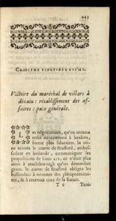 Chapitre Vingt-Deuxiéme. Victoire du maréchal de villars à dénain