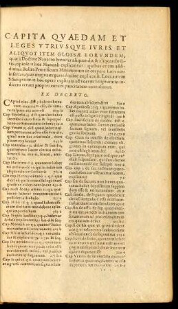 Capita Quaedam Et Leges Utriusque Iuris ...