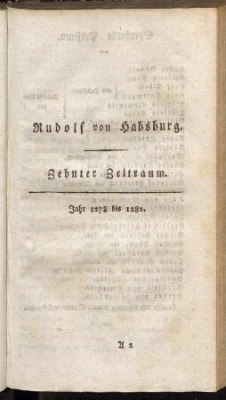 Zehnter Zeitraum. Jahr 1278 bis 1282