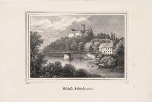 Die Burg Scharfenstein (Drebach-Scharfenstein) über der Zschopau im Erzgebirge, aus der Zeitschrift Saxonia, 3. Band 1837