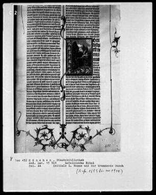 Lateinische Bibel — Initiale I (nitium evangelii) mit dem Evangelisten Markus, Folio 360verso