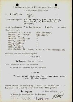 Wagner, Rosine