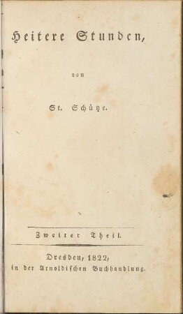 Zweiter Theil: Heitere Stunden