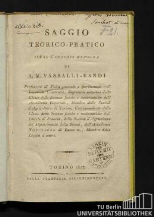 Saggio teorico-pratico : sopra l'arachis hypogæa