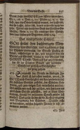Das neunzehende Capitel. Gott stellet den bußfertigen Menschen für sein Gerichte [...] – Das zwantzigste Capitel. Gott bekehret den bußfertigen Sünder [...]