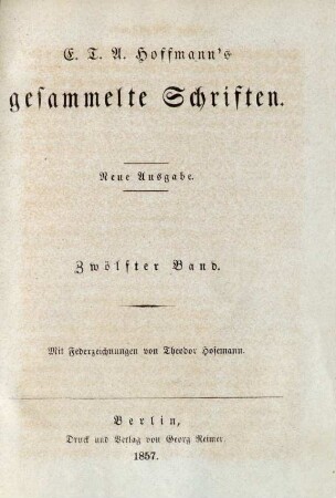 Bd. 12: E. T. A. Hoffmann's gesammelte Schriften