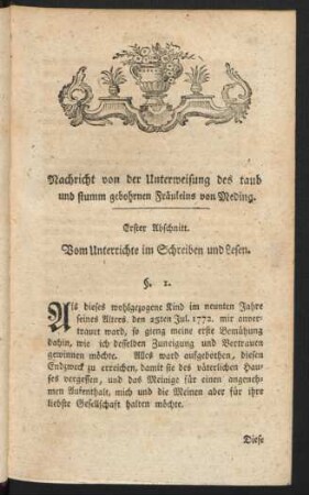 Erster Abschnitt. Vom Unterrichte im Schreiben und Lesen.