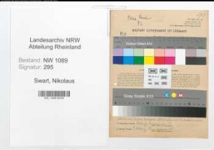 Entnazifizierung Nikolaus Swart , geb. 18.09.1922 (Polizeibeamter)