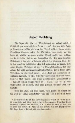 Sechste Vorlesung