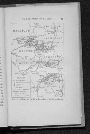 Cartes dans le texte. Mins de fer de Lorraine et de Luxembourg
