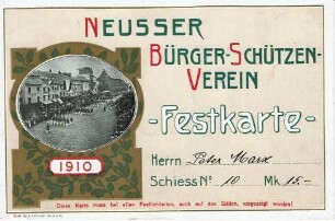 Festkarte Neuss 1910