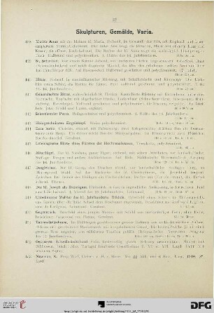 Skulpturen, Gemälde, Varia (Nr. 438-569)