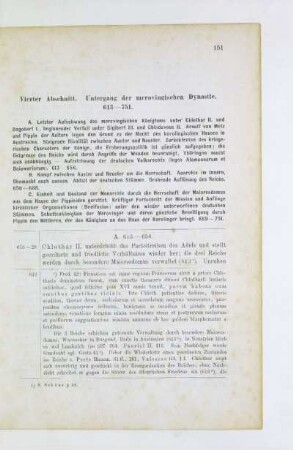 Vierter Abschnitt. Untergang der merovingischen Dynastie. 613 - 751