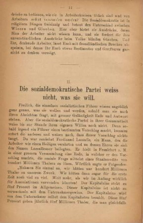 II. Die sozialdemokratische Partei weiss nicht, was sie will