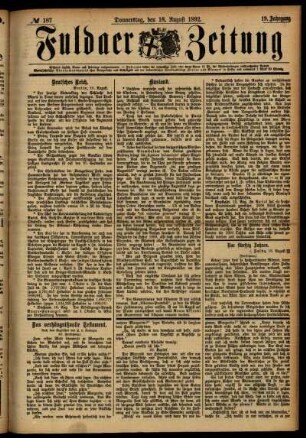 Ausgabe vom Donnerstag, den 18. August 1892.