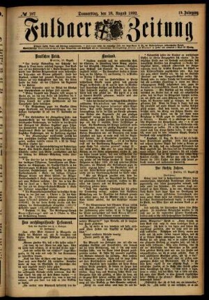 Ausgabe vom Donnerstag, den 18. August 1892.