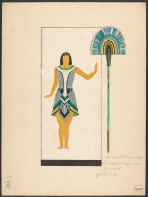 [Figurine: Wedelträgerinnen als Begleiterinnen der Amneris : 4 Kostüme : zu Bild 4]