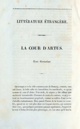 La cour d'Artus. Conte Fantastique