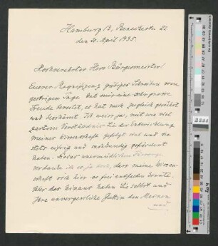 Brief an Werner von Melle