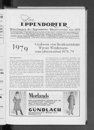 Grußwort von Bezirksamtsleiter Werner Weidemann zum Jahreswechsel 1978-79