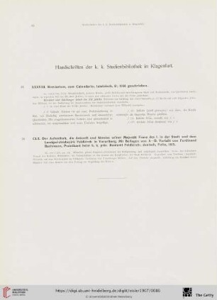 Handschriften der k. k. Studienbibliothek in Klagenfurt