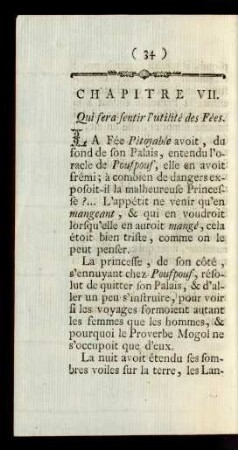 Chapitre VII. Qui fera sentir l'utilité des Fées.