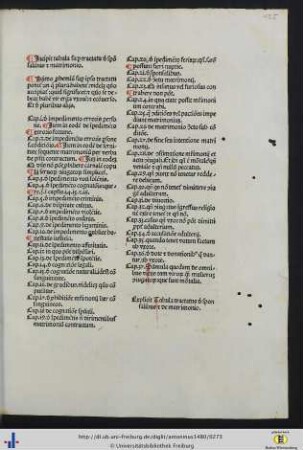 Tabula super tractatu de sponsalibus et matrimonio.