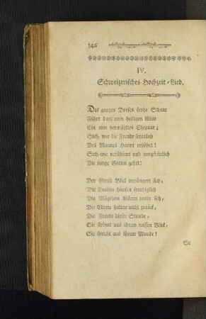 IV. Schweizerisches Hochzeit-Lied.