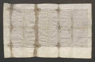 Schuldbrief des Bischofs Ludwig von Speyer gegenüber Eucharius Voltsch von Straßburg über 2100 Gulden zu 4 Prozent.