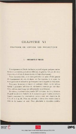 Chapitre VI. Pratique de l’étude des projections
