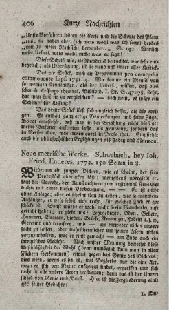 Neue metrische Werke.