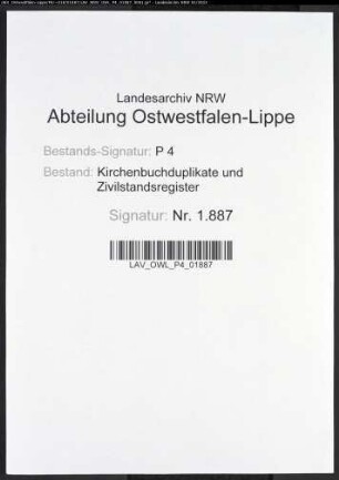 Kirchenbuchduplikat der katholischen Gemeinde Hellinghausen (GHT 1844). (Gemeinde: Hellinghausen, katholische Gemeinde)