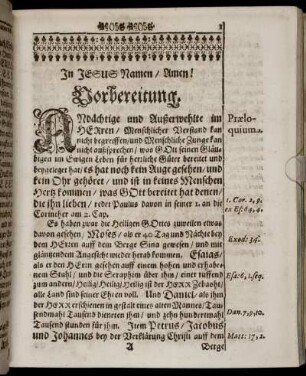 Vorbereitung; Schrift-Text; Eingang; Vorschlag; Abhandlung.
