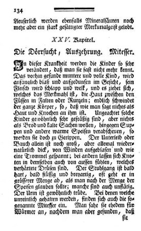 XXV. Kapitel. Die Dörrsucht, Auszehrung. Mitesser.