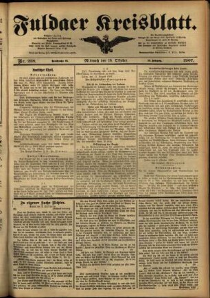 Ausgabe vom Mittwoch, den 16. Oktober 1907.