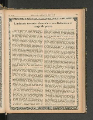 L'industrie montane allemande et ses dividendes en temps de guerre.