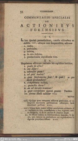 Commentatio Specialis De Actionibus Forensibus