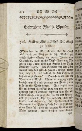 Gebratene Fleisch-Speisen.