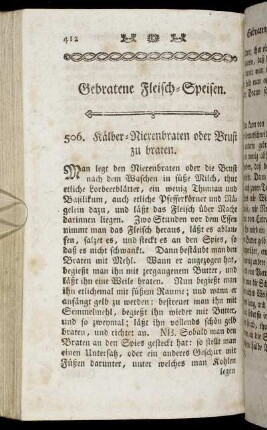Gebratene Fleisch-Speisen.