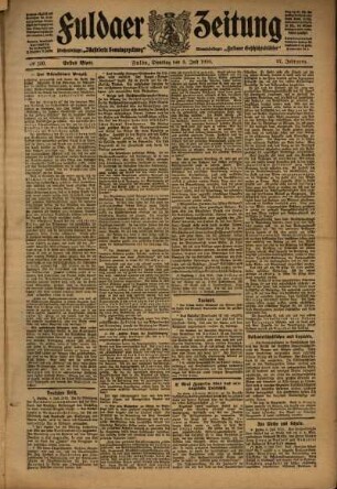 Erste Ausgabe vom Dienstag, den 05. Juli 1910.