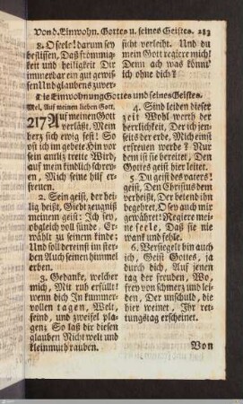 Von d. Einwohnung Gottes u. seines Geistes.