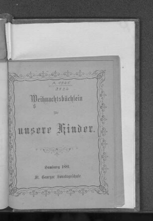 1881: Weihnachtsbüchlein für unsere Kinder
